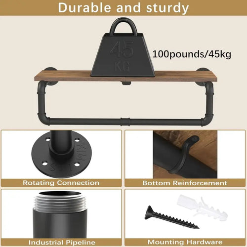 Ylumen kapstok Dylan -  26  x 19   cm - zwart bruin - vtwonen shop