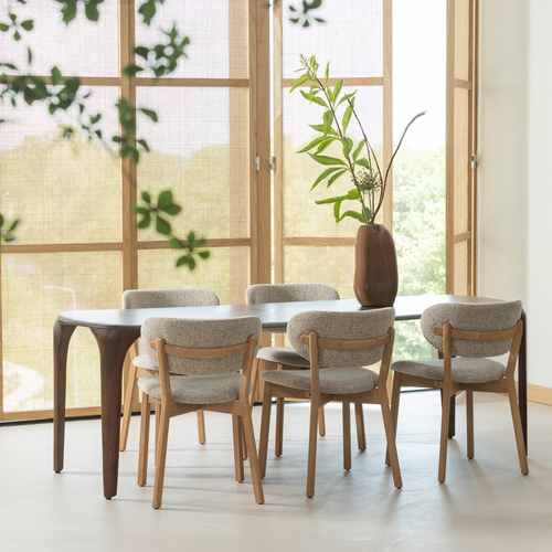 WOOOD eettafel Fiore - Mango Hout - Walnoot - 76x230x95