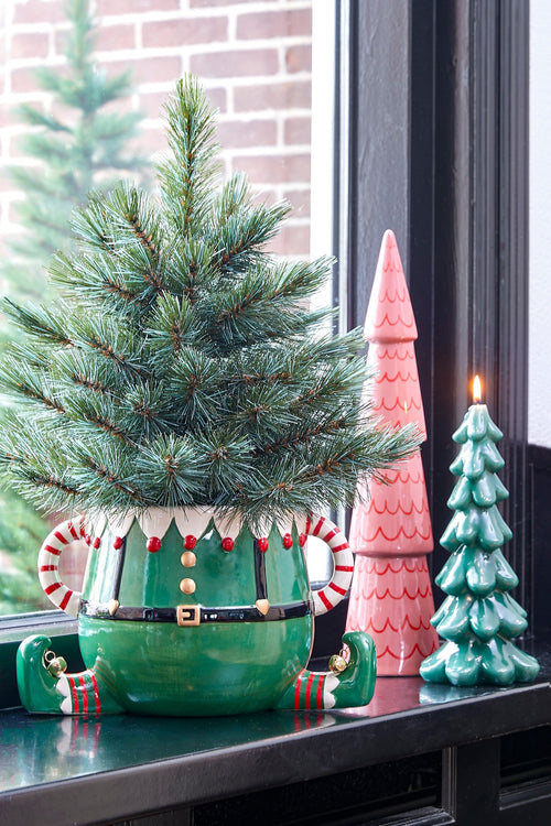 Mica Decorations Funny Bloempot - L28 x B19 x H17 cm - Dolomiet - Groen - vtwonen shop