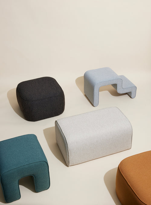 Hübsch poef Cube - acryl/polyester - 57x57xh39cm