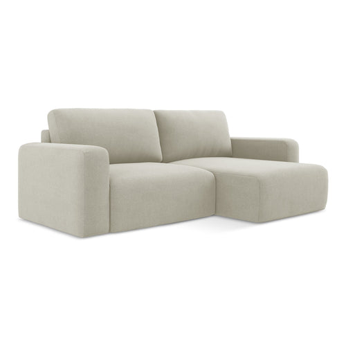 LaMiaSofa hoekbank rechts Ostia - textuurstof - lichtbeige - 244x149x79