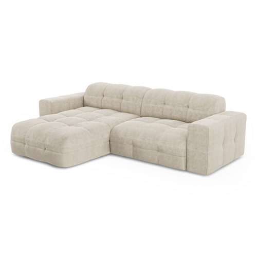 Sia Home - Hoekbanken links MAEL -  Fluweel - Crème - 230cm - vtwonen shop