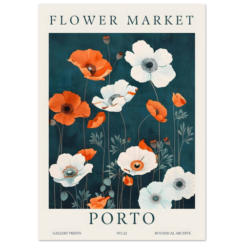 Artfulprints  Flower market - Porto   poster A4 21x29.7 cm - vtwonen shop