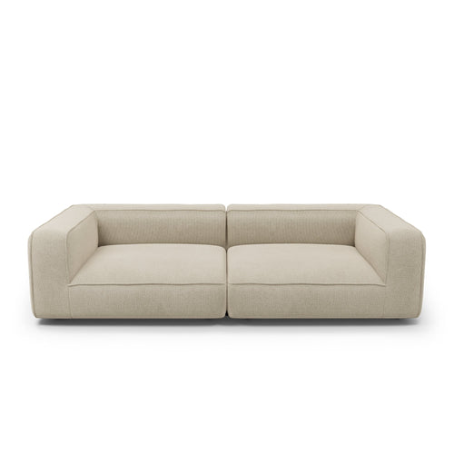 Premium Interiors - 3-zitsbank met geweven stofbekleding  SOFIA - kruispatroonweefsel beige 250cm
