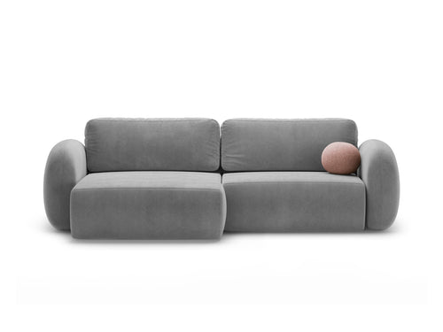 Cosmopolitan Design Omkeerbare converteerbare hoekbank met opbergdoos Tonale 4-zits, flueel donkergrijs - 149x262x88cm