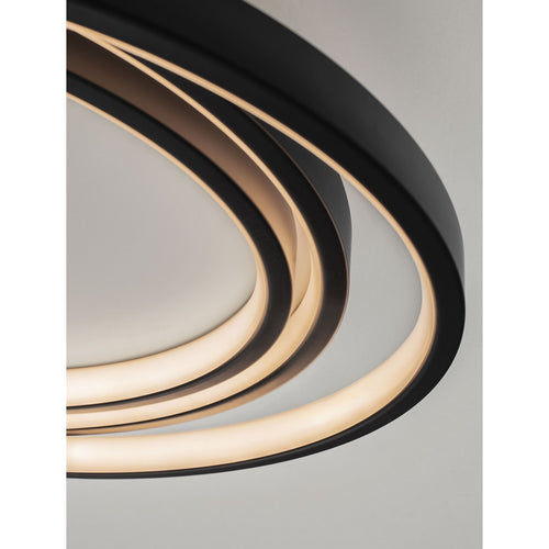 Nova Luce ARBOR Geïntegreerde LED-plafondlamp, matzwart, Triac dimbaar, 27W, 810lm, 3000K