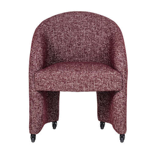 WOOOD eetkamerstoel met wielen Cordo - Melange - Bordeauxrood - 83x64x64