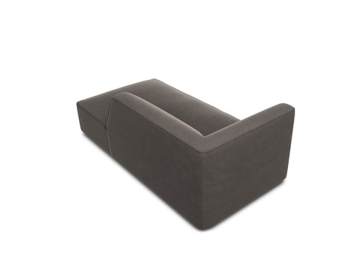 Micadoni - Rechter chaise longue "Ruby" flueel, donkergrijs - 180x93x69cm