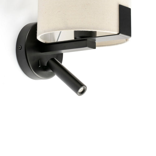 Faro NILA Leeslamp Mat Zwart Met Off White Kap