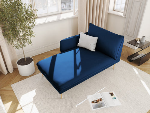 Cosmopolitan Design linker meridiaan Vienna flueel, koningsblauw - 170x110x95cm