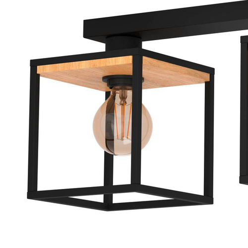 EGLO plafondlamp Libertad - e27 - 86 cm - zwart/bruin - vtwonen shop