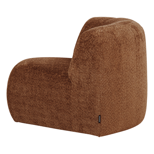 WOOOD hoekelement rond Mojo Base - Wollig - Roestbruin - 74x110x110