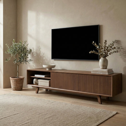 DÉJA Living Tv-meubel Melide - Donkerbruin Eiken - 200x40x45cm