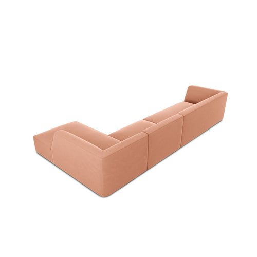 Cosmopolitan Design - Modulaire hoekbank rechts Siena 5-zits, flueel roze - 180x366x69cm
