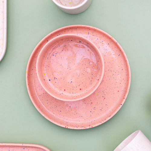 Ona - Plat bord 20,5cm roze Fika - Set van 4 - vtwonen shop