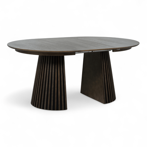 Furnhouse uitschuifbare eettafel Svendborg - Gerookt eikenhout - Ø 120/220x120 cm