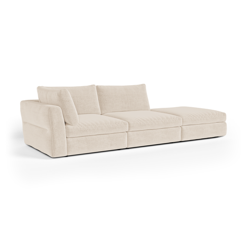 Sia Home - Modulaire bank NEST - Zacht aanvoelende geweven stof - Beige - 301 CENTIMETERScm