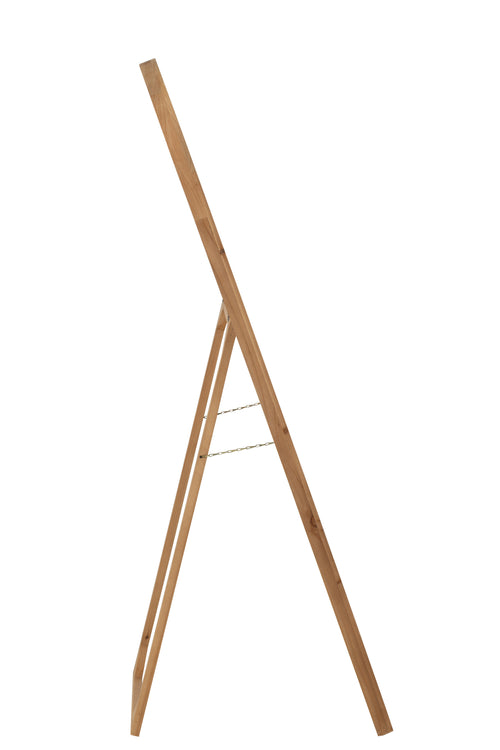 J-Line spiegel Met Voet - glas/sparhout - naturel - 162 x 52 cm