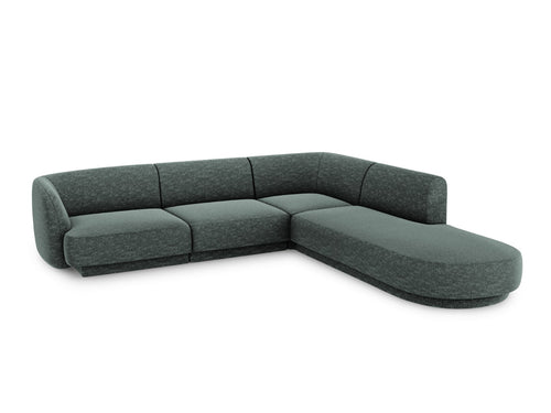 Micadoni rechter hoekbank Miley 6-zits, chenille, olie - 248x255x70cm