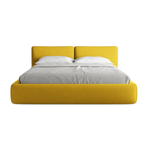 LaMiaSofa Bed met opbergruimte Milano - chenille stof - mosterd - 200x228x82