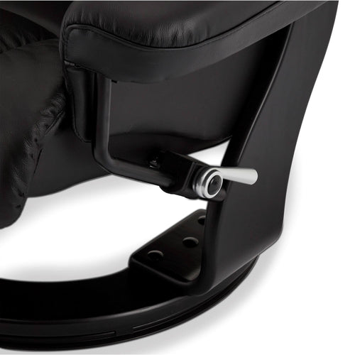 Furnhouse relaxfauteuil met voetsteun Crown - Zwart - Draaibaar - 88x83x107