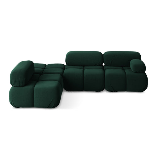 LaMiaSofa hoekbank links Sanremo - velours - flessengroen - 285x190x70