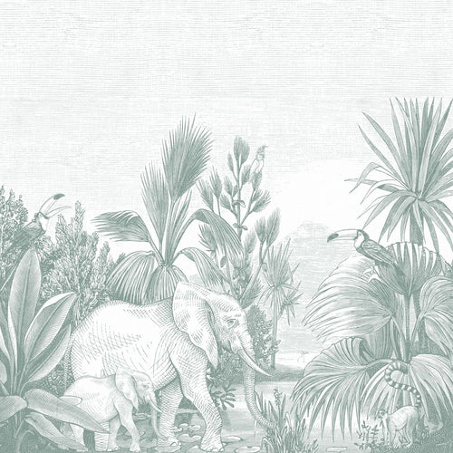 ESTAhome fotobehang jungle-motief groen - 300 x 279 cm - 159060