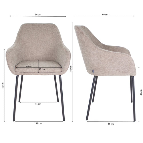 Kick eetkamerstoel Guus - Taupe - vtwonen shop