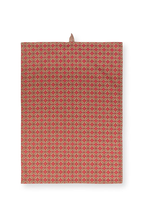 Pip Studio - Blooming Tales Bustani Pashmina Dark Red - Set van 2 Theedoeken - 50x70cm