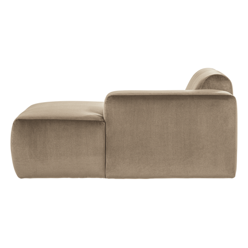 WOOOD chaise longue bank rechts Mojo Base - Velvet - Khaki - 74x112x162