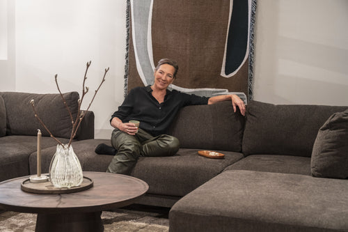 vtwonen lounge bank element rechts Couple - Polyester - Chocolade Bruin - 89x100x200 - vtwonen shop