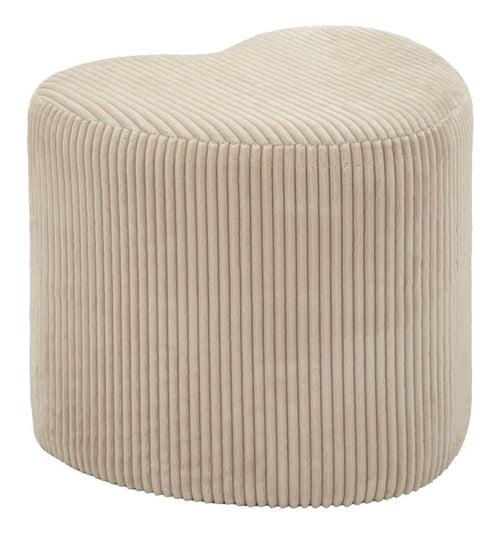 Hartvormige poef in pluche crème 49x45x42 cm