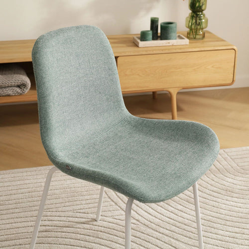 Nolon Nora-Fé Eetkamerstoel Zacht Groen - Stof - Witte Poten - vtwonen shop