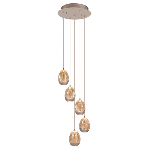 Highlight hanglamp Egg - 5 lichts - 30  x 155   cm - champagne