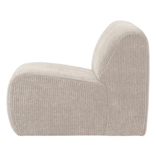 WOOOD 1-zits bank Mojo Base - Ribstof - Ecru - 74x84x97