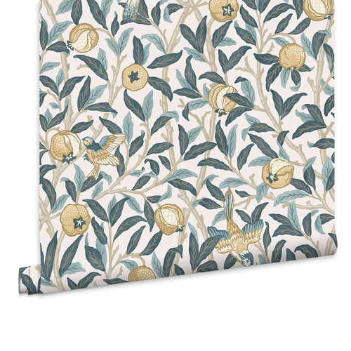 William Morris at Home Vliesbehang - Bird & Pomegranate Cloudy Blues