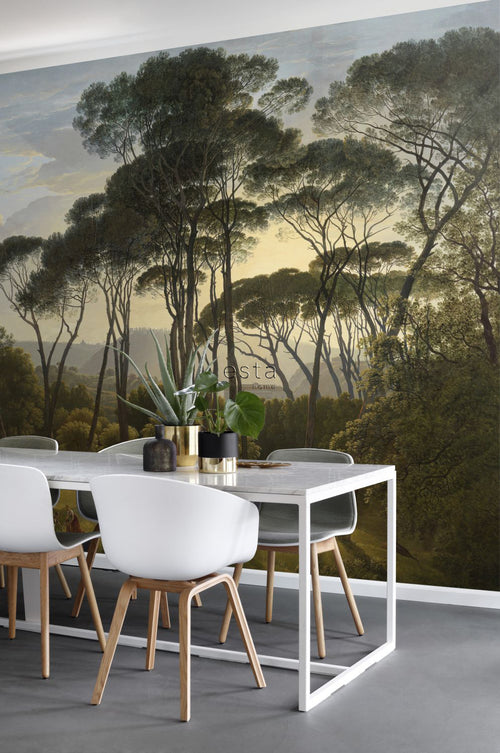 ESTAhome fotobehang Italiaans landschap donkergroen - 372 x 279 cm - 158891 - vtwonen shop