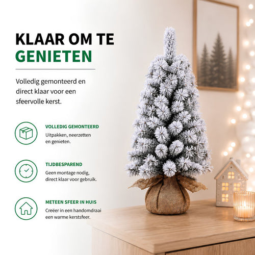 Black Box Trees Koyama Kerstboom Groen Frosted 98 Tips - Kerstversiering voor Ieder Interieur - Kunstboom met Natuurlijke PVC-Naalden en Bevroren