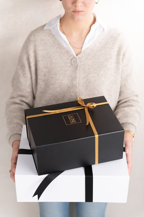 J-Line geschenkdoos - papier - zwart - small