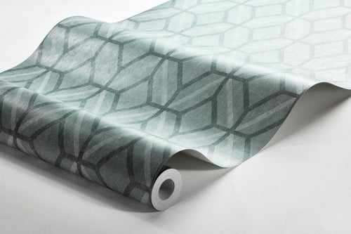 Borastapeter behang grafisch motief groen - 53 cm x 10.05 m - 660548 - vtwonen shop