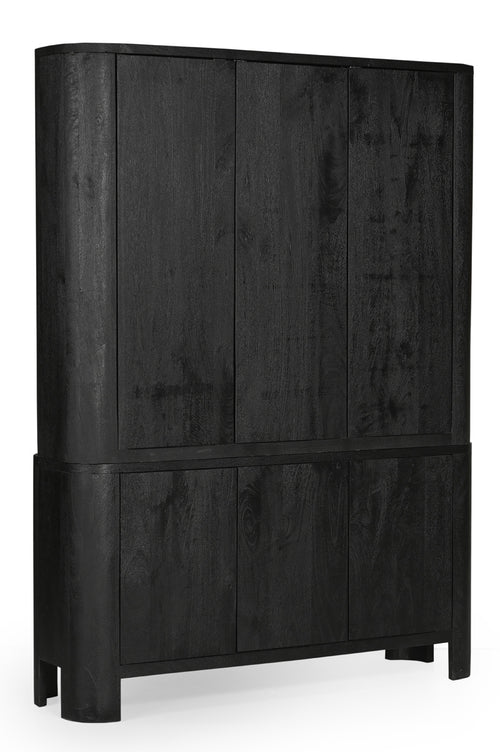 Giga Meubel Wandkast Tony - Mangohout - Zwart - 150x40x196cm - vtwonen shop