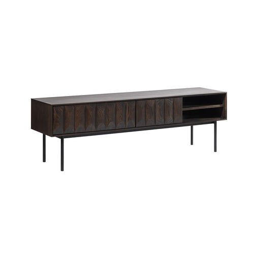 Olivine Vanja TV meubel Donkerbruin - Hout - Metalen Poten - 160 cm