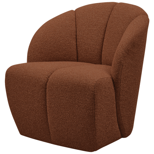 WOOOD draaifauteuil Mojo - Bouclé - Roest Bruin Melange - 75x68x77 cm - vtwonen shop