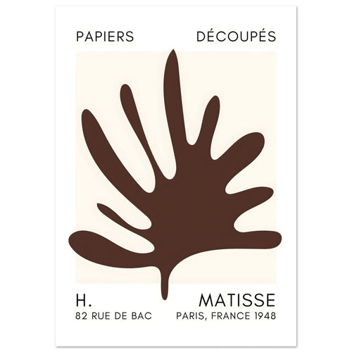 Artfulprints  Matisse – Coral drift brown   poster A4 21x29.7 cm - vtwonen shop
