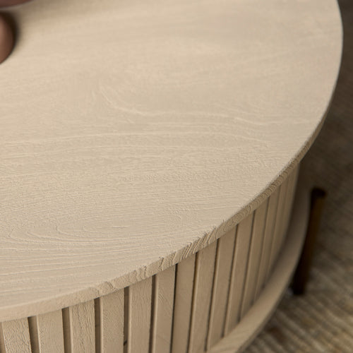 StarFurn Salontafel Madison - Rond Zand Hout - 80x80x40cm - vtwonen shop