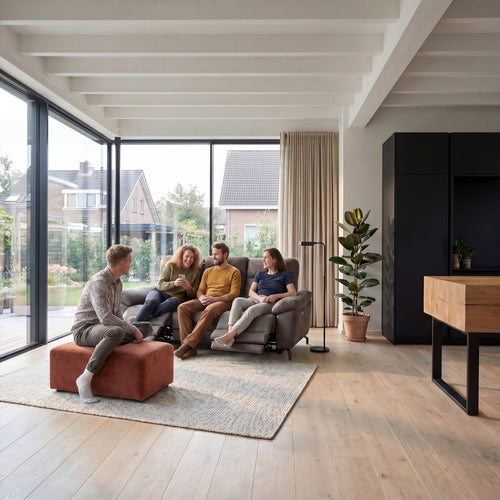 Furnhouse 3-zitsbank Selesta - Taupe - Stof - 96x222x101