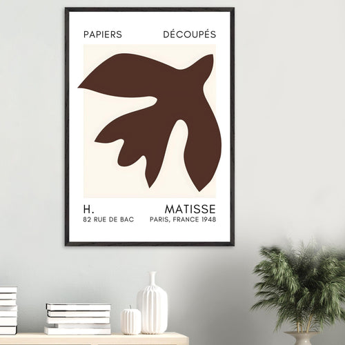 Artfulprints Poster Matisse – Floating forms brown   - A4 21x29.7 cm - Bruin