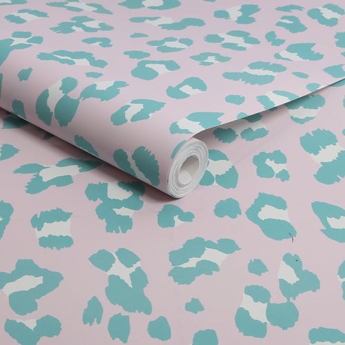 Envy Vliesbehang - Big Cat Bubblegum - Roze/Blauw - 10mx52cm - vtwonen shop
