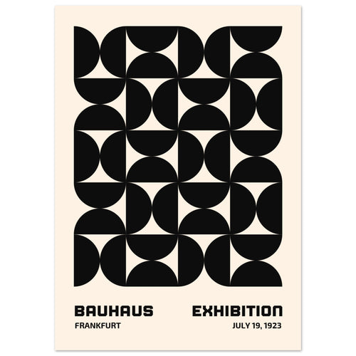 Artfulprints Poster Bauhaus - 19 juli 1923 zwart   - 50x70 cm - Zwart / Wit