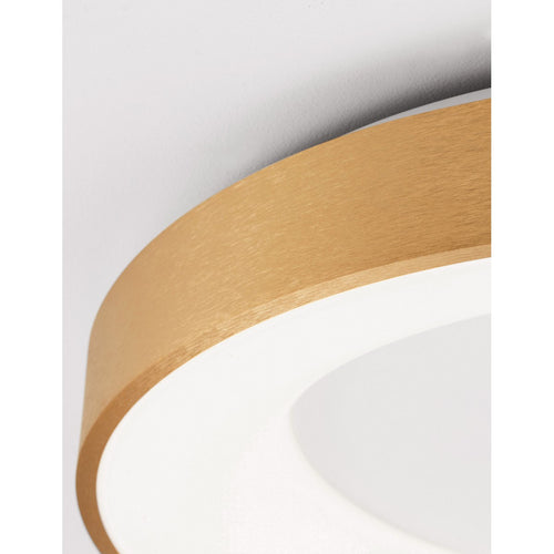Merano Bancroft 60cm Geïntegreerde LED Semi Flush Light Geborsteld Goud Aluminium LED 50W 3250Lm 3000K